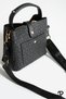 Women's Hand and Shoulder Bag with Logo, Bucket Model, Double Strap, Zippered, Stylish Black - 2