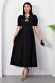 Crew Neck Bowknot Short Sleeve Dress Grs4165 - 6