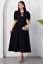 Crew Neck Bowknot Short Sleeve Dress Grs4165 - 3