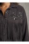Italian Production Women's Shirt / Jacket with Velvet Detail and Tassels - 6