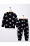 Fan Printed Seasonal 2-Yarn Nightgown Pajama Set L Size Options for 6 Months to 10 Years Old - 2