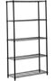 5-Shelf Storage Unit with Height Adjustable Shelves, Black