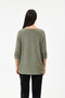 Women's Khaki Italian Star Patterned Bat Sleeve Oversize Lycra Knitwear Sweater Size 40 - 48 - 5