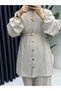 Women's Hijab Stylish Quality Stone Color Two-Piece Suit with Pants - 2
