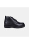 Men's Black Leather Boots with Zipper and Gear Sole - 2
