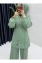 Women's Hijab Stylish Quality Green Double Suit with Pants - 3