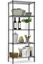 5-Shelf Storage Unit with Height Adjustable Shelves, Black - 6
