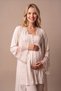 Women's Ecru Lace-Up Maternity Pajama Set with Nursing Detail and Dressing Gown - 6