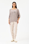 Women's Mink Italian Star Patterned Bat Sleeve Oversize Lycra Knitwear Sweater Size 40 - 48 - 4