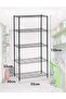 5-Shelf Storage Unit with Height Adjustable Shelves, Black - 3