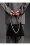 Luxury Suede Chain Detailed Women's Shoulder Bag