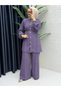 Women's Hijab Stylish Quality Lavender Color Two-Piece Suit with Pants