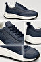 Men's Genuine Leather Sneaker Lightweight Eva Sole Casual Comfortable Shoes - 3