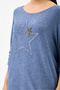 Women's Blue Italian Star Patterned Bat Sleeve Oversize Lycra Knitwear Sweater Size 40 - 48 - 5