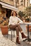 Thick Galvanized Heeled Pointed Toe Women's Boots with Bow - 4