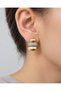 Gold Color Stone Women's Earrings Three-Section Curved Design - 3