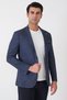 Slim Fit Double Slit Pocket Woolen Navy Blue Jacket C 752 - 5