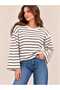 New Season Seasonal 100% Cotton Striped Oversize Wide Sleeve Women's Blouse - 3