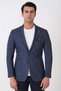 Slim Fit Double Slit Pocket Woolen Navy Blue Jacket C 752