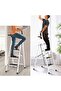 Multi-Purpose 4 Step Folding Ladder, Non-Slip Steps, Safety Rail for Home, Kitchen & Garage - 4