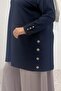 68100 Plus Size Modal Tunic with Button Detail on Sides and Sleeves - Black - 2
