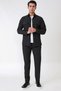 Comfort Fit Side Pocket Flexible Pinstripe Dark Black Shirt Jacket g 1608 - 2