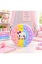 100% Silicone Round Multicolor Cat Popit Bag - 2