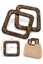 Coffee Color Glittery Acrylic Look Bag Handle Square Model