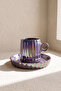 Plum Line Porcelain 2-Person Coffee Cup Set - 4