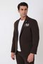 Slim Fit Pocket Pocket Stretchy Tencel Fabric Brown Jacket C 751 - 5