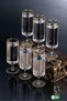 Venezia 6 Piece Vertical Striped Footed Presentation Cup Coffee Side Water Cup Gilded 110 ml