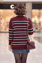 Burgundy Striped Sweater - 3