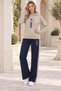 Women's Long Sleeve Low-Cuff Hooded Printed Lycra Sweatshirt and Printed Lycra Trousers with Elastic Waist and Pockets Stylish and Sporty Casual Beige Two-Piece Set
