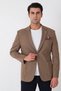 Slim Fit Pocket Pocket Stretchy Tencel Fabric Beige Jacket C 751