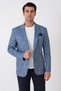 Slim Fit Bag Pocket Indigo Jacket with Gray Woven Flexible Cotton Fabric C 748 - 3