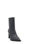 Black Leather Pointed Toe Heeled Women's Boots (051 260210) - 2