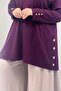 68100 Plus Size Modal Tunic with Button Detail on Sides and Sleeves - Plum - 2