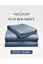 210TC Cotton Satin Queen Stripes Bed Sheet Set 3PC | Soft Breathable Satin Flat Sheet 229x256 cm | 2 pillowcase 50x75 cm | OEKO-TEX & ECAS Certified - 3
