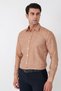Comfort Fit Sport Collar Foldable Caramel Linen Shirt g 1612 - 3