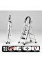Multi-Purpose 4 Step Folding Ladder, Non-Slip Steps, Safety Rail for Home, Kitchen & Garage Multicolor