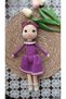 Amigurumi Cute Baby Knitted Toy Handmade Cute Girl Doll Playmate Sleeping Companion Purple