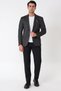 Slim Fit Pointed Collar Double Slit Stretchy Wool Black Jacket C 746 - 2