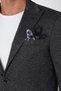 Slim Fit Pointed Collar Double Slit Stretchy Wool Black Jacket C 746 - 6