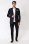 Comfort Fit Pocket Pocket Flexible Cotton Black Jacket C 738 - 2