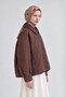 Goose down snap coat dark burgundy - 3