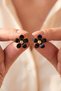 Women's Sparkling Glittery Colorful Flower Earrings