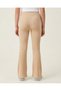 Senior Girls Beige Flared Ribbed Leggings - 2