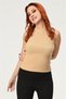 Miss Poem Sleeveless Slim Fit Knitwear - Beige-Beige - S/M - 3