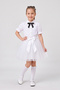 Girl's Black Ribbon Short Sleeve Pearl Detailed Ruffled Sleeve Pocketed Shirt White Tutu Skirt April 23 October 29 Show Outfit - 2