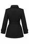 Black Cashmere Coat with Insert Collar Detail - 2Y1125 - 2